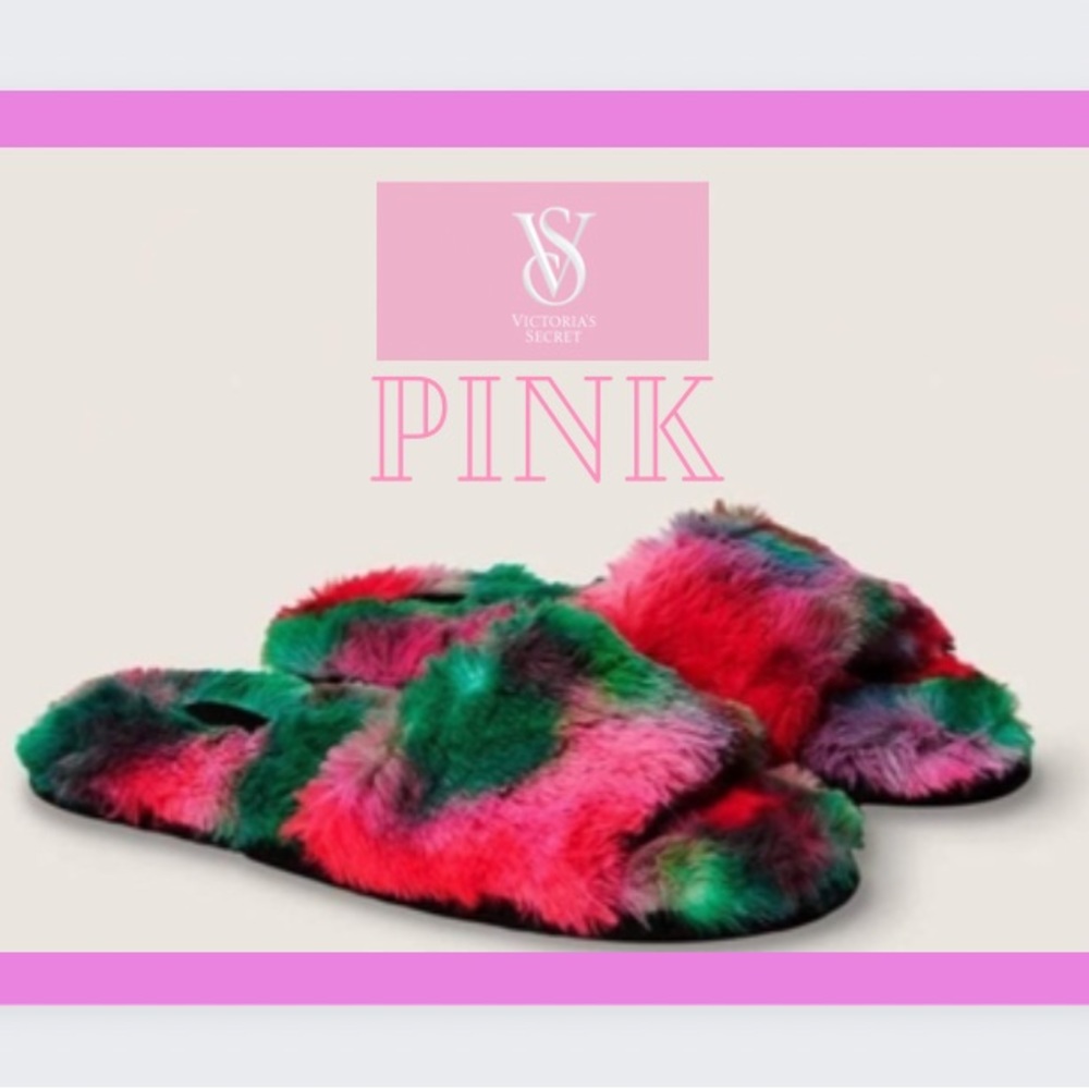 Victoria’s Secret NEW SOLD OUT PINK Tie Dye Cozy Slippers